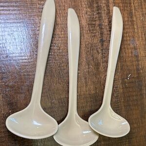 Vintage Tupperware Harvest Gold Condiment Spoons Set of 3 Mini Ladles